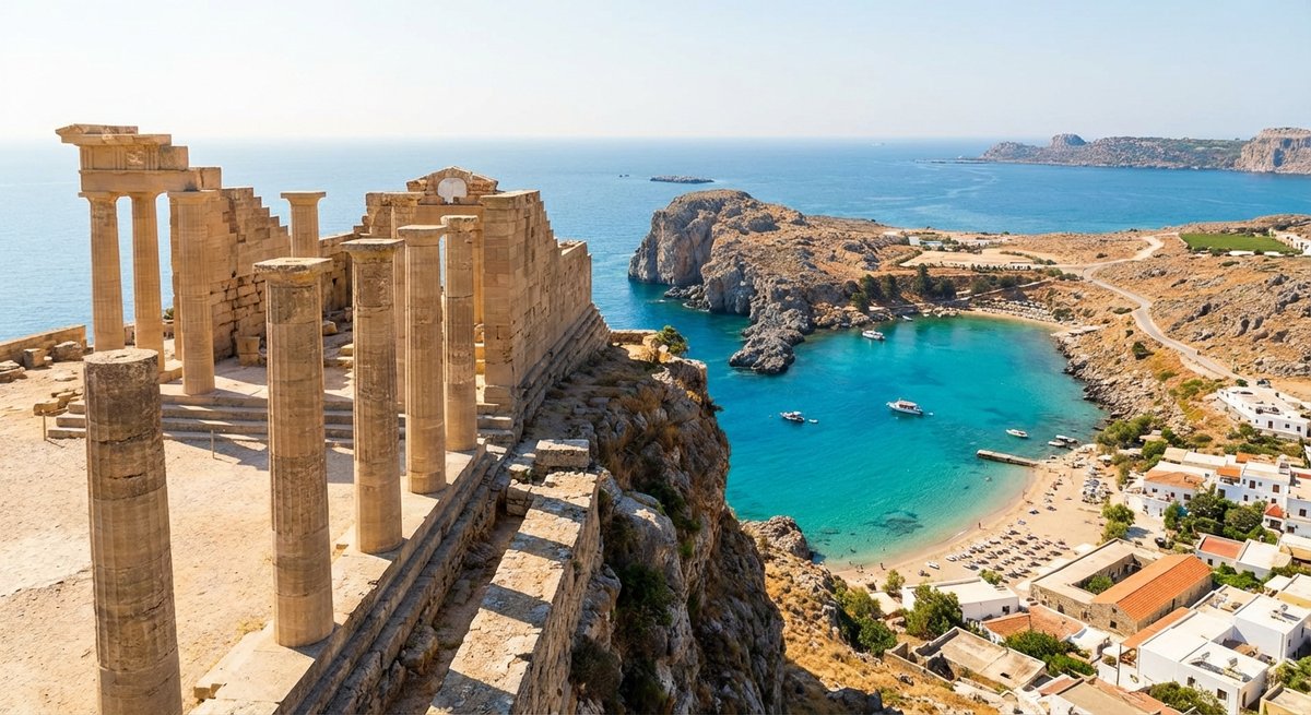 L'Acropole de Lindos sur l'île de Rhodes